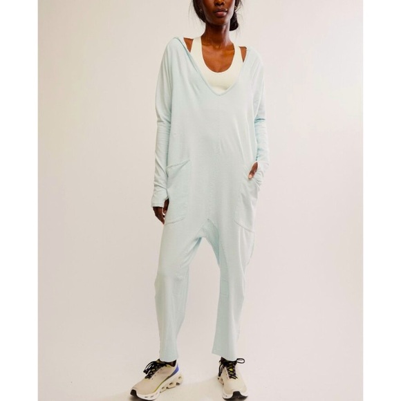 FP Movement by Free People Blue Hotshot Onesie Jumpsuit for Effortless Style - Picture 1 of 9